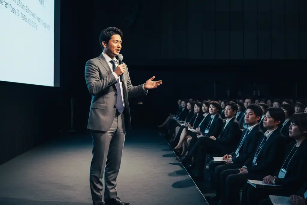 冷静に対応するスピーカー